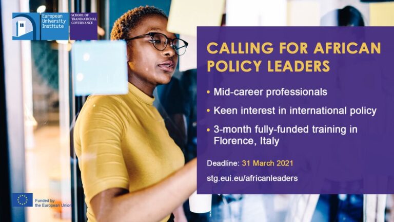 2023/2024 European University Institute (EUI) STG Policy Leader Fellowship for Early & mid-career professionals (Fully Funded to Florence, Italy with € 2,500 Monthly Grant)