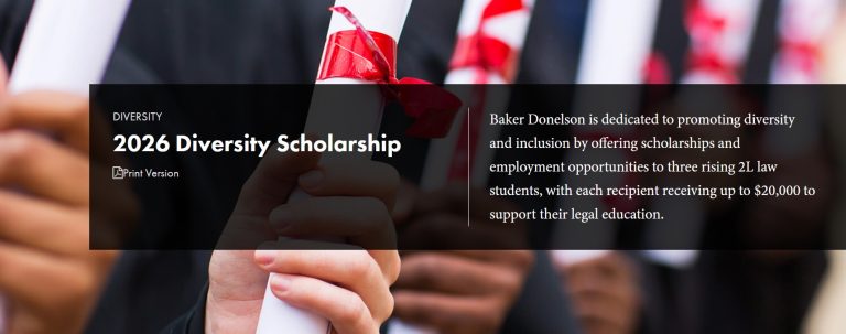 Baker Donelson 2026 Diversity Scholarship for Law Students