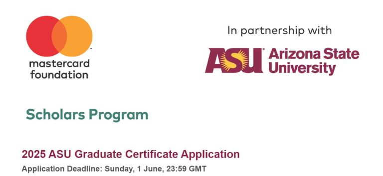 2025 Mastercard Foundation–ASU Graduate Certificate Scholarship (Online)