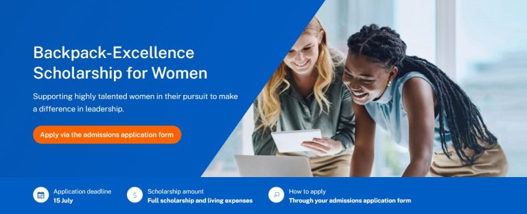 BackPack-Excellence Scholarship for Women 2025 at IMD (Fully Funded MBA + Living Expenses)