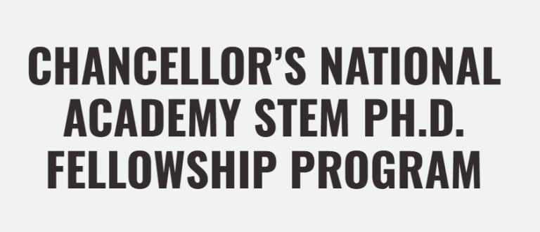 Chancellor’s National Academy STEM Ph.D. Fellowship at Texas A&M University (2026)