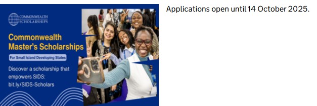 Commonwealth Master’s Scholarship 2026 for Small Island Developing States (SIDS) | Fully Funded UK Study Opportunity