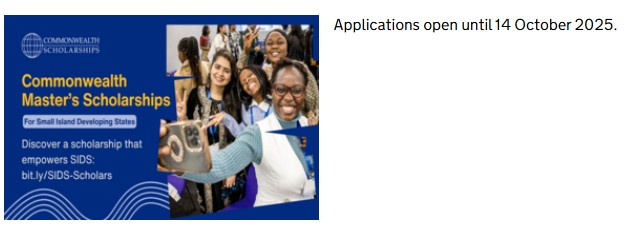 Commonwealth Master’s Scholarship for Small Island Developing States (SIDS) – 2026/2027