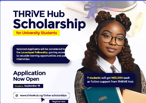 THRiVE Hub Scholarship 2025 | Tuition Support, Mentorship & Paid Internship Opportunities for Nigerian Students