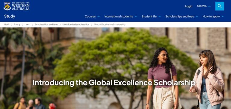 UWA Global Excellence Scholarship 2026 for High-Achieving International Students