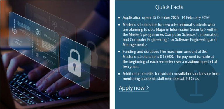 TU Graz Cybersecurity Scholarships 2026 – Fully Funded Master’s Awards for International Information Security Students