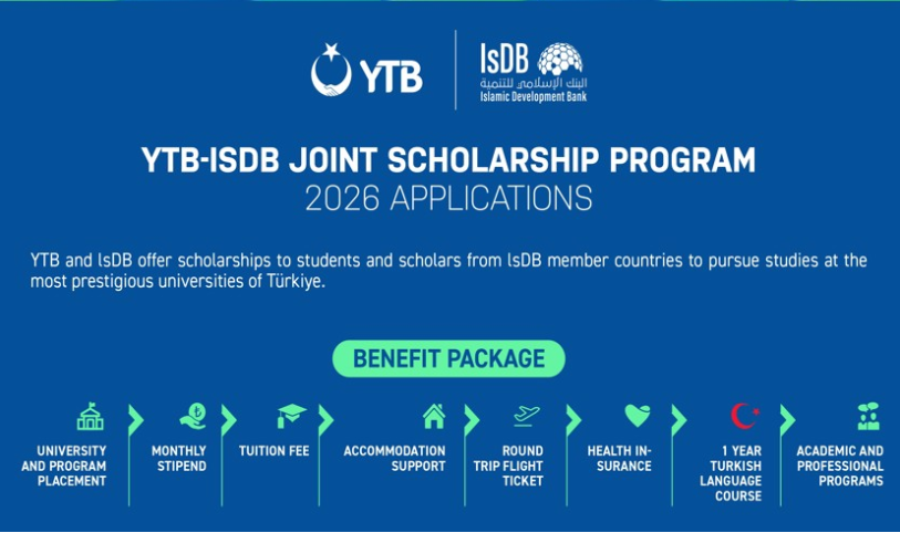 YTB–IsDB Joint Scholarship Program 2026: Fully Funded Study in Türkiye for International Students