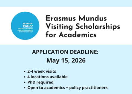 Erasmus Mundus Visiting Scholarships 2026–2027 for Academics & Policy Professionals