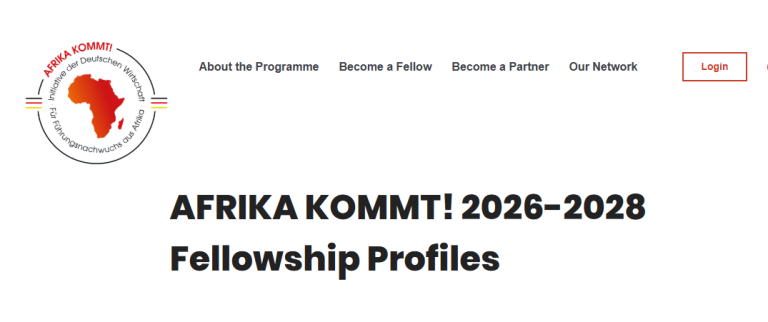 AFRIKA KOMMT! Fellowship 2026–2028 – Robert Bosch GmbH