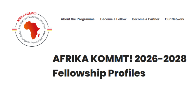 AFRIKA KOMMT! Fellowship 2026–2028 – Fully Funded Leadership Programme in Germany
