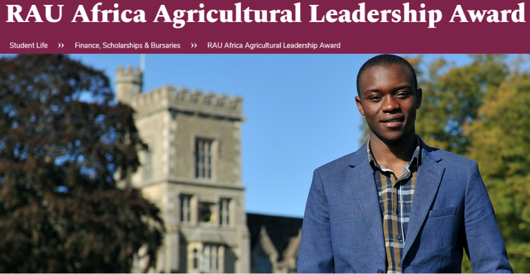 RAU Africa Agricultural Leadership Award 2026/2027 (Up to £4,500 Funding)