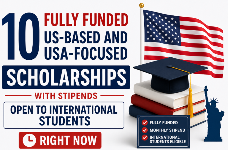 10 Fully Funded US-Based and USA-Focused Scholarships With Stipends Open to International Students Right Now