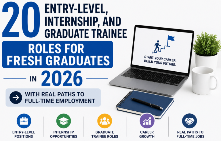 20 Entry-Level, Internship, and Graduate Trainee Roles for Fresh Graduates in 2026 — With Real Paths to Full-Time Employment