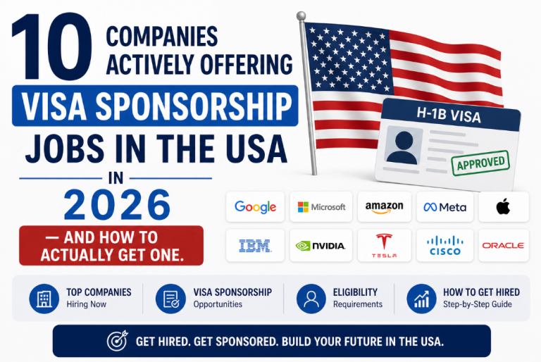 10 Companies Actively Offering Visa Sponsorship Jobs in the USA in 2026 — And How to Actually Get One