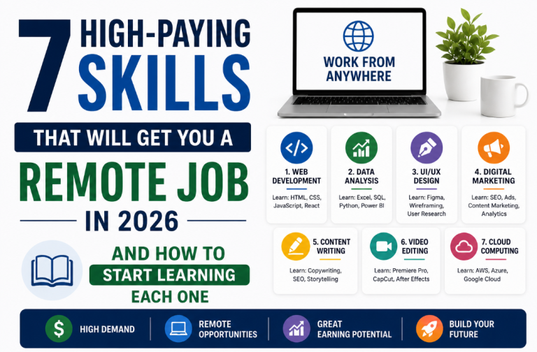 7 High-Paying Skills That Will Get You a Remote Job in 2026 — And How to Start Learning Each One