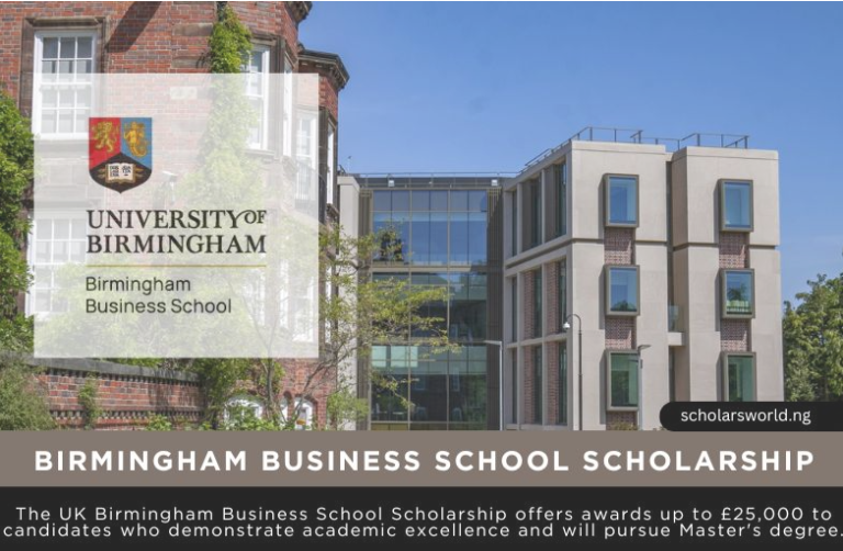 Birmingham Business School Masters Scholarships 2026 (Up to £25,000) — Study in the UK