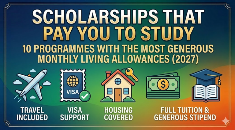 Scholarships That Pay You to Study: 10 Programmes With the Most Generous Monthly Living Allowances (2027)