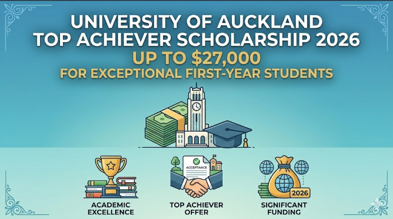 University of Auckland Top Achiever Scholarship 2026: Up to $27,000 for Exceptional First-Year Students