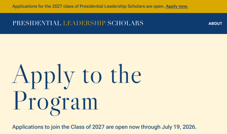 Presidential Leadership Scholars Program 2027: Apply Now to Join One of America’s Most Prestigious Leadership Fellowships