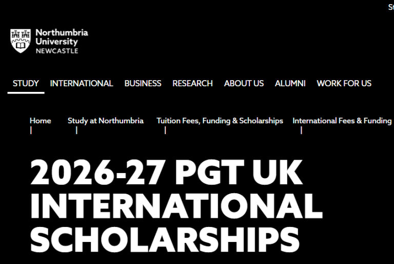 Northumbria University UK International Scholarship 2026/27: Automatic £3,000 Tuition Discount for International Postgraduate Students Already in the UK