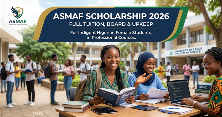 ASMAF Scholarship 2026: Full Tuition, Board, and Upkeep for Indigent Nigerian Female Students in Professional Courses