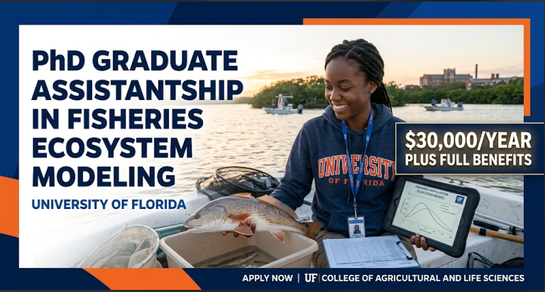 PhD Graduate Assistantship in Fisheries Ecosystem Modeling at University of Florida โ $30,000/Year Plus Full Benefits
